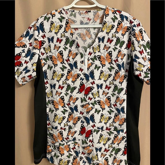 scrubaid Tops - Butterfly Scrubaid Scrub Top, XL
